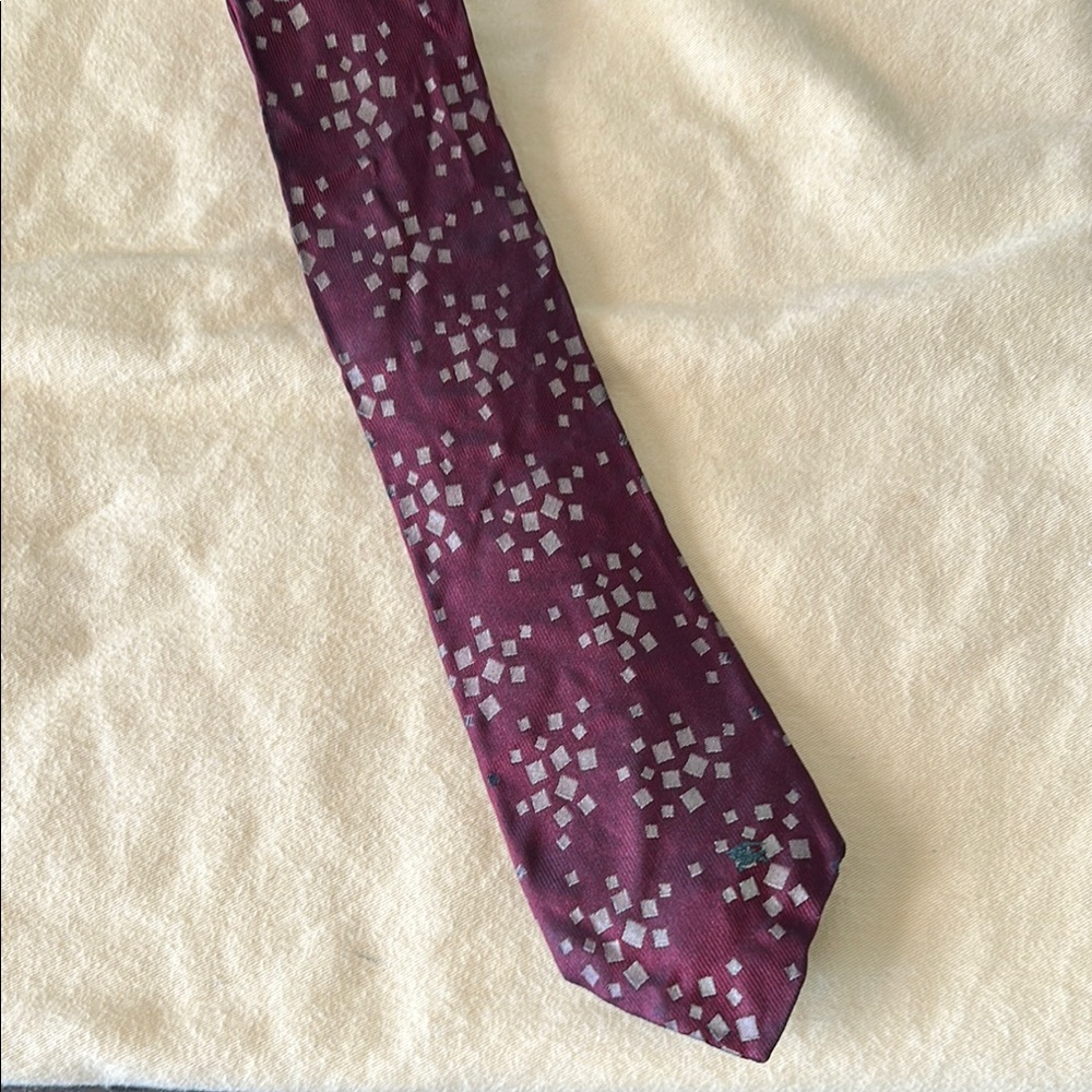 Burberry Burgundy Patterned Tie